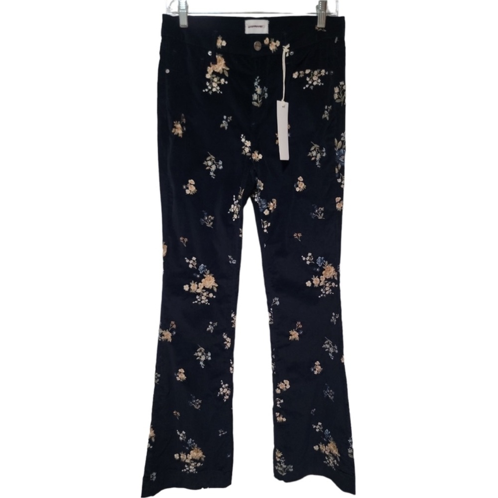 Driftwood Floral Embroidered Trousers - Navy and Gold - Picture 7 of 7